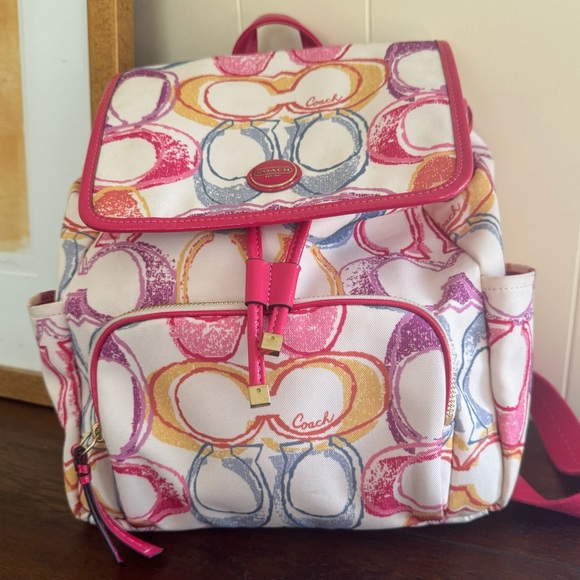 Coach Colorful Scribble C Backpack EUC - Picture 1 of 13